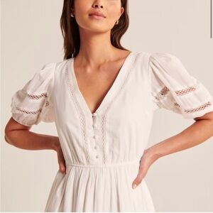 Abercrombie & Fitch White Cotton Midi Dress size Large NWT